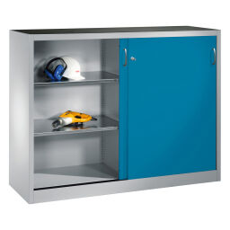 Sliding door cabinet with 2 sliding doors and 4 floors