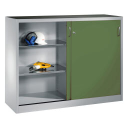 Sliding door cabinet with 2 sliding doors and 4 floors