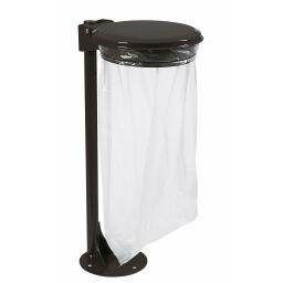 Waste sackholder waste and cleaning waste bag holder with floor anchored plate 