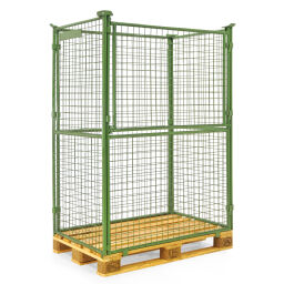 pallet stacking frames hingeable construction stackable 1 flap at 1 long side New