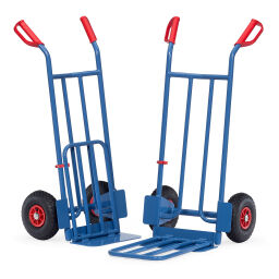Diable transport acier diable bavette rabattable fetra avec pneus 260x85 mm