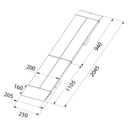 Auffahrrampen Auffahrrampe faltbar Aluminium 200 cm (Set)