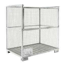 Mesh Stillages fixed construction stackable 1 flap at 1 long side.  L: 1700, W: 1150, H: 1750 (mm). Article code: 99-1060