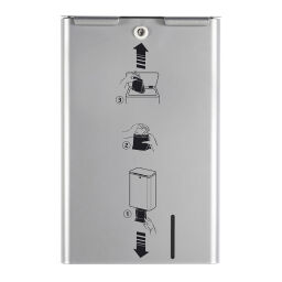 Sanitary waste and cleaning bag dispenser wall mounted bin