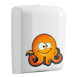 Sanitary waste and cleaning hand towel dispenser especially for kids