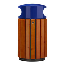Free-standing outdoor waste bin steel waste pin with galvanized inner tray