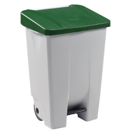 Afvalbak Afval en reiniging kunststof afvalbak met deksel op pedaalframe Inhoud (ltr):  80.  L: 490, B: 415, H: 735 (mm). Artikelcode: 8259186