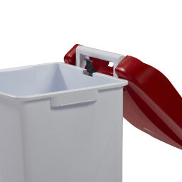 Abfallbehälter Abfall und Reinigung Kunststoff Mülltonne mit Deckel auf Ständer Inhalt (Ltr):  120.  L: 510, B: 425, H: 785 (mm). Artikelcode: 8259204