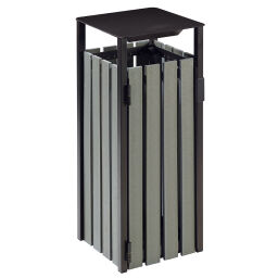 Abfalleimer für Außenbereich Abfall und Reinigung Stahl Mülltonne mit 4 Aluminium Wände Inhalt (Ltr):  110.  L: 425, B: 425, H: 900 (mm). Artikelcode: 8259270