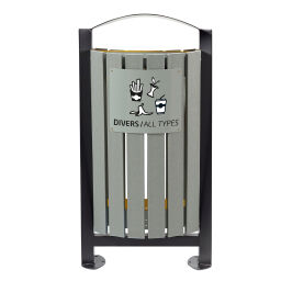 Outdoor waste bins Waste and cleaning steel waste pin on foot Version:  on foot.  L: 530, W: 440, H: 1015 (mm). Article code: 8259285