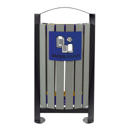 Poubelle extérieure autoportante acier en polyester sur pied