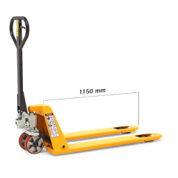 Pallet truck standard fork length 1150 mm lifting height 52-165 mm.  L: 1540, W: 540, H: 1220 (mm). Article code: 91-125TA4576
