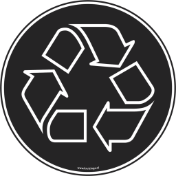 Minicontainer Afval en reiniging toebehoren recycling sticker met afvalrecycling logo.  L: 200, B: 200,  (mm). Artikelcode: 36-REC-080