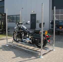 Stacking rack mobile storage rack for motorcycles
