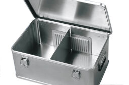 Boîte métallique rangement Caisse aluminium accessoires pour caisses de manutention parois de répartitions.  L: 250, P: 2,  (mm). Code d’article: 9045158901