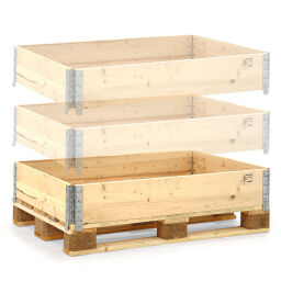 Pallet stacking frames hingeable construction stackable 4x hingeable
