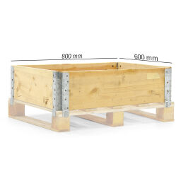 pallet stacking frames hingeable construction stackable without pallet.  L: 800, W: 600, H: 195 (mm). Article code: 99-172-E