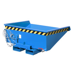 Automatic tilting tilting container automatic tilting container low construction height incl. sieve