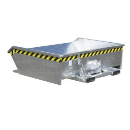 Automatic tilting automatic tilting container low construction height
