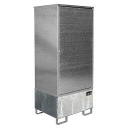 Hazardous substance depot Retention Basin Hazardous Materials Cabinets with galvanized grid + supporting feet Collection volume (ltr):  200.  L: 840, W: 690, H: 1930 (mm). Article code: 40GS1-V