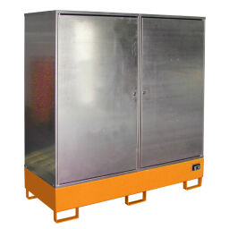 Hazardous substance depot retention basin hazardous materials cabinets with galvanized grid + supporting feet