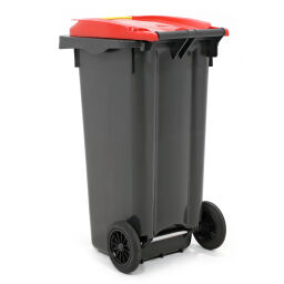 Plastic waste container Waste and cleaning mini container with hinging lid.  L: 550, W: 480, H: 930 (mm). Article code: 99-447-120-D