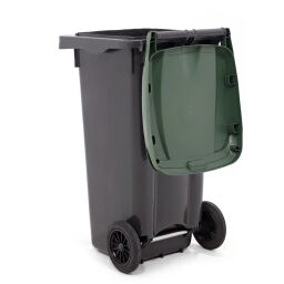 Plastic waste container Waste and cleaning mini container with hinging lid.  L: 550, W: 480, H: 930 (mm). Article code: 99-447-120-N