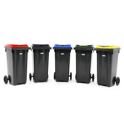 Plastic waste container Waste and cleaning mini container with hinging lid.  L: 550, W: 480, H: 930 (mm). Article code: 99-447-120-L