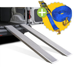 Acces ramps access ramp straight aluminium 150 cm (pair) with 1 free cargo lash