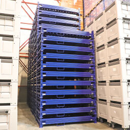 Tyre storage stackable and foldable vertical load Loading capacity (kg):  1000.  L: 2395, W: 1249, H: 2200 (mm). Article code: 99-5927