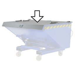 Tilting container accessories tilting container