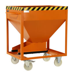 Silo container silo container slide closure 300*300 mm 2 caster- and 2 fixed wheels + push bracket
