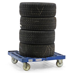 Tyre storage tyre trolley 2 swivel- and 2 rigid wheels