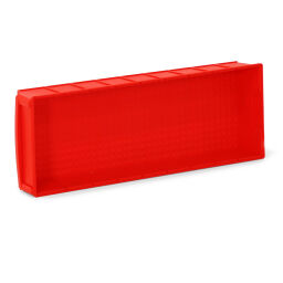Magazijnbak kunststof met etikethouder stapelbaar Kleur:  rood.  L: 300, B: 183, H: 80 (mm). Artikelcode: 38-IB30-02D