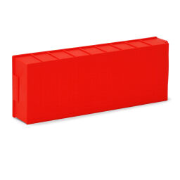 Storage bin plastic with label holder stackable Colour:  red.  L: 300, W: 183, H: 80 (mm). Article code: 38-IB30-02D