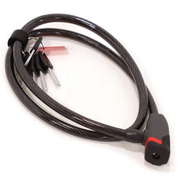 Safe accessories cable lock including five keys.  L: 1200, W: 12,  (mm). Article code: 58-DL-220-300