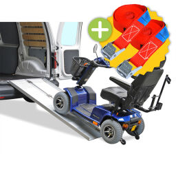 Verladeschienen/Auffahrrampen Rollstuhlrampe Aluminium Faltbar 150 cm mit 2 kostenloze Spanngurte 86STR-1520-S