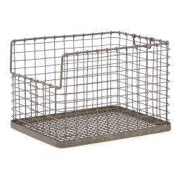 Wire basket with 1 handle stackable