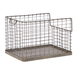 Wire basket with 1 handle stackable