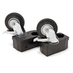Stacking box plastic accessories castor wheels with brake Material:  plastic.  Article code: 99-1342-WIELR-R