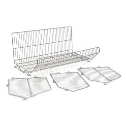 Wire basket with separation wall with grip opening.  L: 960, W: 500, H: 480 (mm). Article code: 99-252