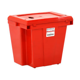 Stacking box plastic stackable all walls closed used Material:  plastic.  L: 425, W: 310, H: 355 (mm). Article code: 99-9195GB
