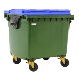 Müllcontainer Abfall und Reinigung für DIN-Adapter-Aufnahme geeignet mit Scharnierdeckel.  L: 1400, B: 1030, H: 1300 (mm). Artikelcode: 36-1100-N-W