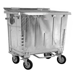 Müllcontainer Abfall und Reinigung für DIN-Adapter-Aufnahme geeignet mit Scharnierdeckel und fußpedal.  L: 1370, B: 780, H: 1245 (mm). Artikelcode: 36-S660-V-VP