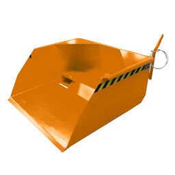 Shovels Tilting container mechanic shovel with tray opening Volume (ltr):  1500.  L: 2050, W: 1870, H: 600 (mm). Article code: 40SO-008-BO