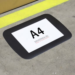Floor marking and tape Safety and marking document holder A4 self adhesive.  L: 400, W: 310,  (mm). Article code: 51FF-A4BK
