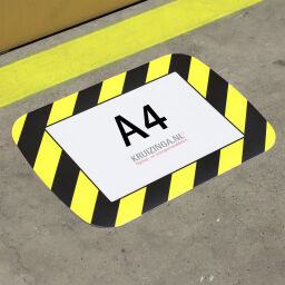 Floor marking and tape Safety and marking document holder A4 self adhesive.  L: 400, W: 310,  (mm). Article code: 51FF-A4BY