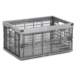 Stacking box plastic stackable and foldable walls perforated / floor closed 38-FB-41L-S