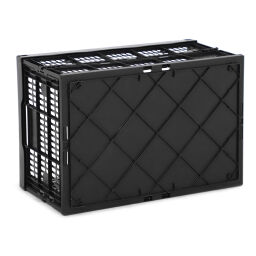 Stacking box plastic stackable and foldable walls perforated / floor closed