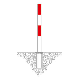 Barrières et Poteaux Sécurité et signalisation butée de protection protéger le pôle rouge/blanc,  ø 76 mm.  L: 76, H: 1330 (mm). Code d’article: 42.131.11.804